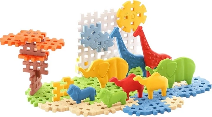 Конструктор Marioinex Mini Waffle Animals: Сафарі 50 деталей 689365 (5903033907092) - зображення 5