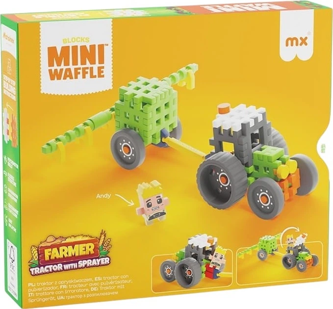 Конструктор Marioinex Mini Waffle Farmer: Трактор з обприскувачем та Енді 50 елементів 722178 (5903033907498) - зображення 2