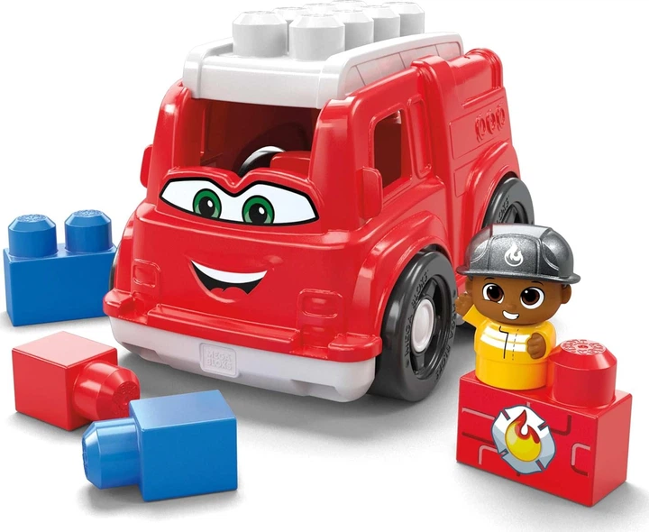 Klocki konstrukcyjne Mattel Mega Bloks pojazd strażacki Freddy z figurką 6 elementów Czerwony GXX08 (887961964653) - obraz 2
