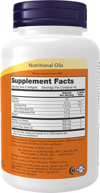 Suplement diety Now Foods Super Omega 3-6-9 90 kapsułek (733739018397) - obraz 2