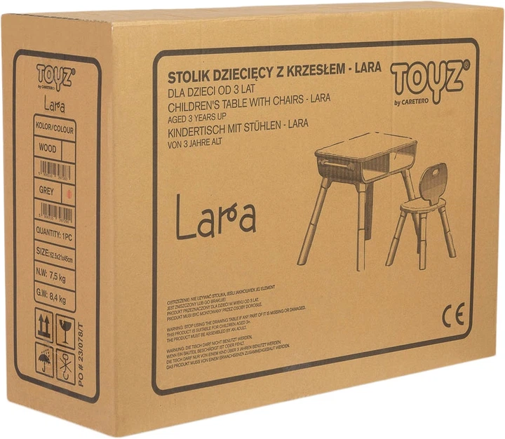 Wielofunkcyjny stolik i krzesełko dla dzieci Caretero Toyz Lara Wood (5908310397283) - obraz 9