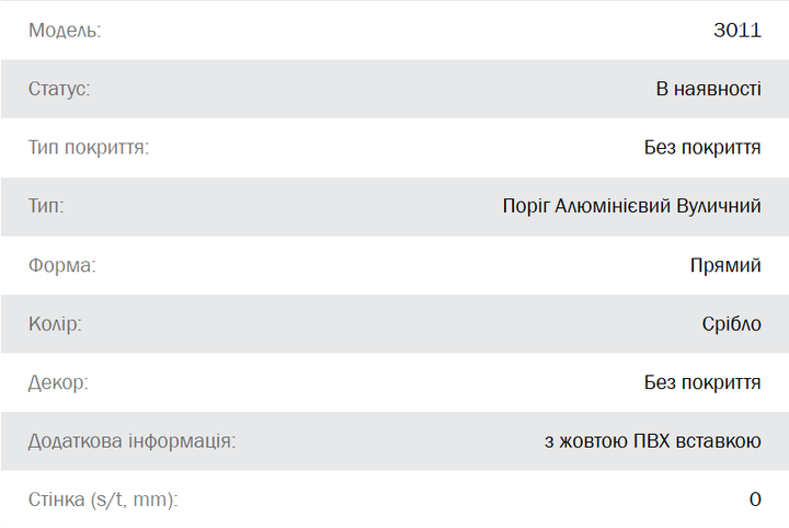 Порог Алюминиевый AVATAS Уличный 80х5 Прямой 1000 мм Без покрытия Серебристый с желтой ПВХ-вставкой 3011 (fa0036670_avatas) - изображение 3