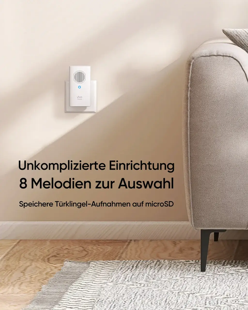 Дополнительный Wi-Fi звонок eufy Security Chime для видеодомофонов E340/C30/C31: 8 мелодий, регулировка громкости, Белый - Фото 3 Дополнительный Wi-Fi звонок eufy Security Chime для видеодомофонов E340/C30/C31: 8 мелодий, регулировка громкости, Белый - изображение 3