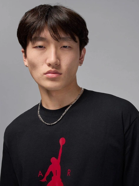 Футболка бавовняна довга чоловіча Jordan M J Jumpman Ss Hbr Tee IM9801-011 2XL Чорна (198730665917) - зображення 4