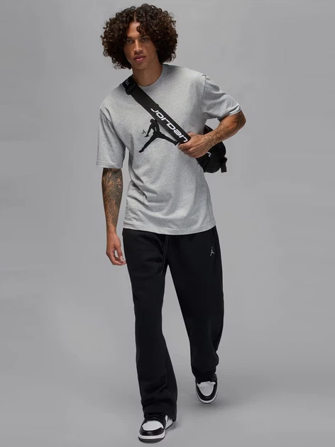 Футболка бавовняна довга чоловіча Jordan M J Jumpman Ss Hbr Tee IM9801-052 S Сіра (198730656205) - зображення 3