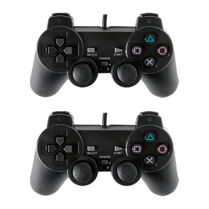 Набор Геймпад 2шт Проводной RMC PlayStation 2 Black 1.5m - Фото 1 Набор Геймпад 2шт Проводной RMC PlayStation 2 Black 1.5m - изображение 1