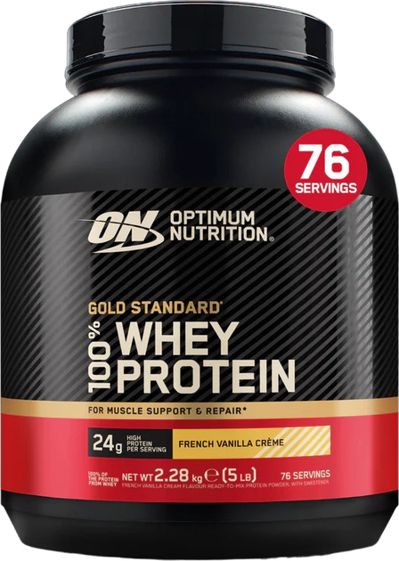 Suplement diety Optimum Nutrition Gold Standard 100% Whey Protein Francuska Wanilia 2280 g (5060469988610) - Zdjęcie 1 Suplement diety Optimum Nutrition Gold Standard 100% Whey Protein Francuska Wanilia 2280 g (5060469988610) - obraz 1