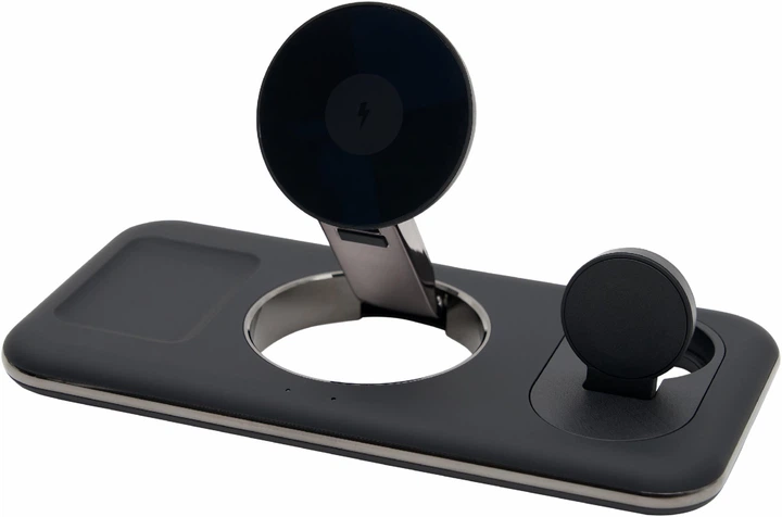 Беспроводная зарядная док станция LEXEGO MagSafe для Apple iPhone Apple Watch AirPods докстанция 3в1 для айфона смарт часов наушников зарядное устройство в комплекте Black WCSV18-B - изображение 11