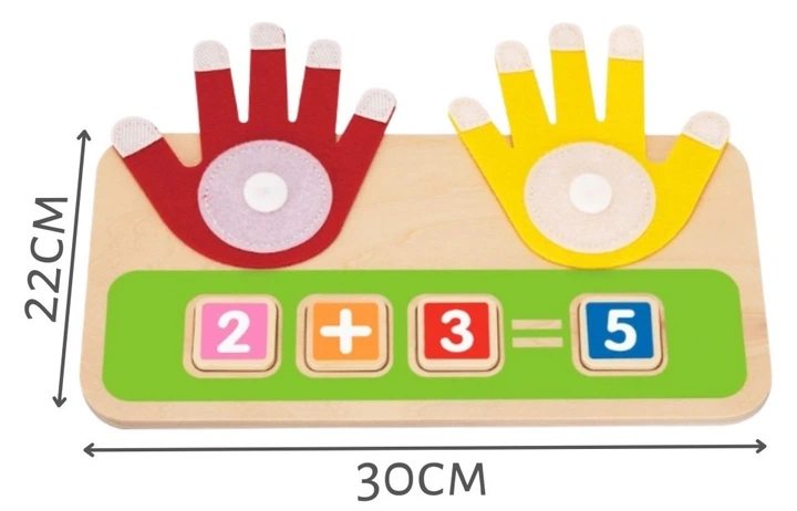 Іграшка для науки лічби Tooky Toy дерев'яна Додавання та віднімання на пальцях (6976831553623) - зображення 2