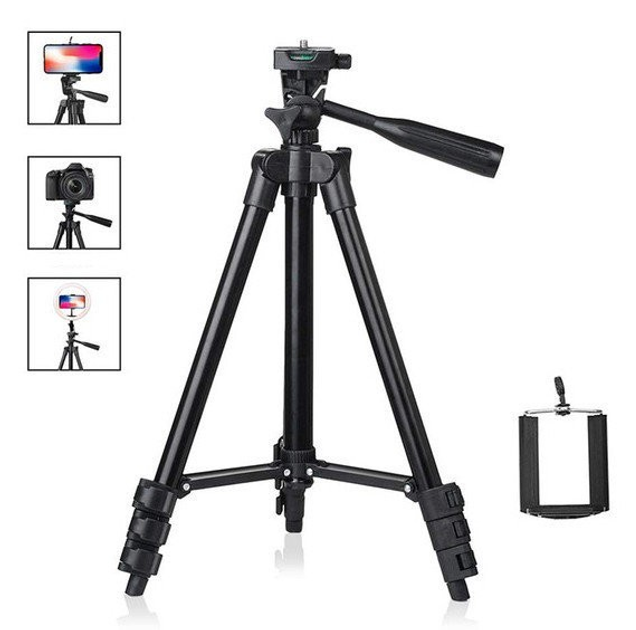 Портативный штатив для смартфона камеры Tripod 3120 0,35-1.02м, Универсальный трипод для телефона, Черный - Фото 1 Портативный штатив для смартфона камеры Tripod 3120 0,35-1.02м, Универсальный трипод для телефона, Черный - изображение 1