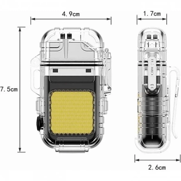 Электро-импульсная USB зажигалка с фонариком Double Arc Lighter ЮСБ зажигалка с двумя молниями - изображение 2