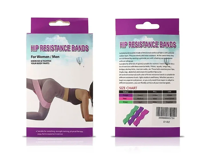 Набор резинок для фитнеса Hip Resistance Bands 0102, резиновый ленточный эспандер для тренировок - изображение 7