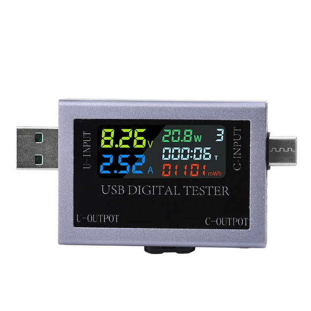 Вольтметр-амперметр USB + Type-C тестер заряджання телефону - изображение 5