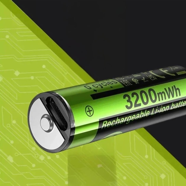 Акумуляторні пальчикові батареї HOCO JA3(AA) 860mAh USB-C 2 шт. del 3.65 - Фото 4 Акумуляторні пальчикові батареї HOCO JA3(AA) 860mAh USB-C 2 шт. del 3.65 - изображение 4