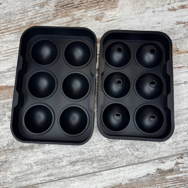 Форма силиконовая для льда Ice Ball 6 шариков 4.5см, двойная форма для виски и коктейлей, с лейкой - изображение 5
