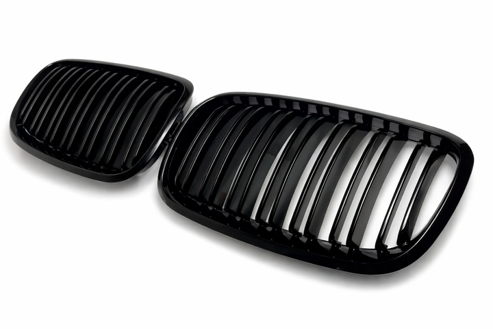 Решітки радіатора подвійні BMW X5 E70 / X6 E71 E72 2007-2014 чорний глянець, комплект 2 шт - Фото 3 Решітки радіатора подвійні BMW X5 E70 / X6 E71 E72 2007-2014 чорний глянець, комплект 2 шт - зображення 3