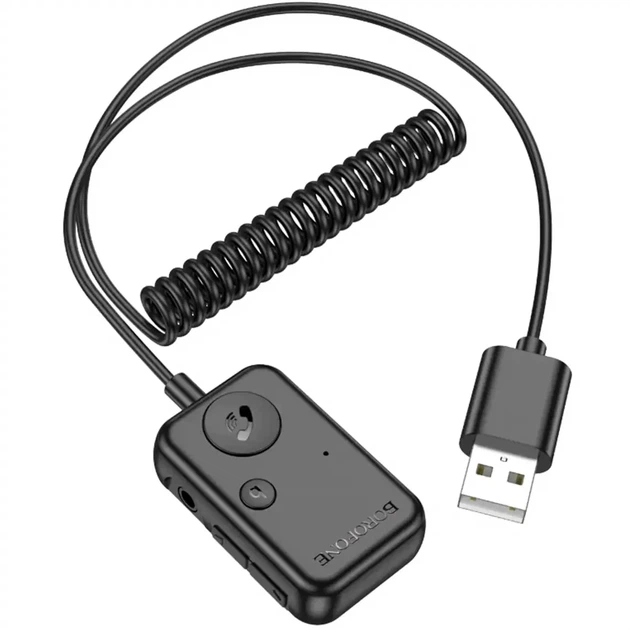 FM модулятор Borofone BC49 с Bluetooth 5.3 AUX и поддержкой microSD черный - изображение 4