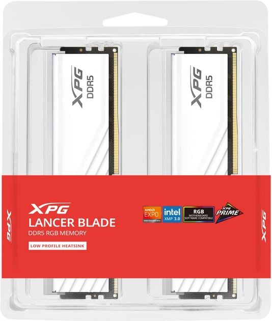 Оперативна пам'ять ADATA DDR5-6000 32768MB PC5-48000 (Kit of 2x16384) XPG Lancer Blade RGB White (AX5U6000C3616G-DTLABRWH) - зображення 2