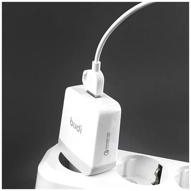 Кабель живлення Lightning-USB 1 метр 2.4А для швидкого заряджання пристроїв Apple модель DC227L10W колір білий - зображення 4
