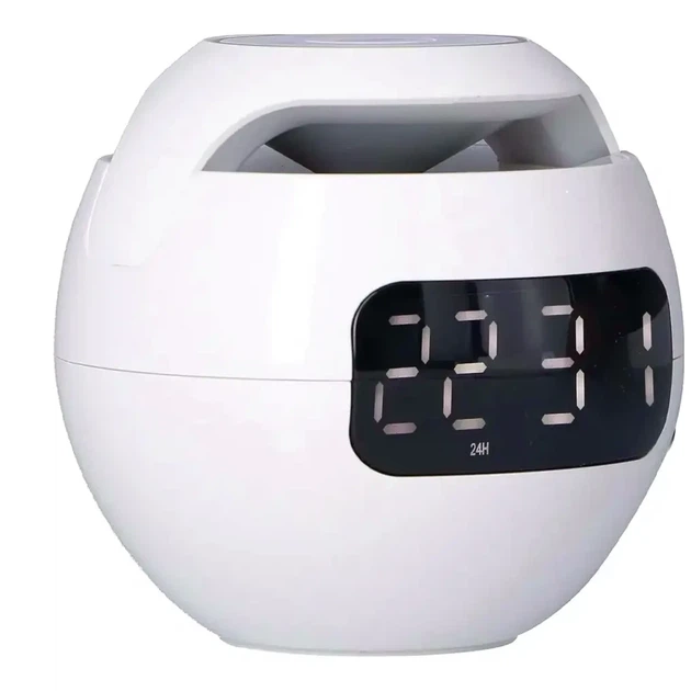 Бездротова Bluetooth колонка з годинником 5 Вт 120х120 мм micro USB біла Kimiso KMS-K12 - Фото 5 Бездротова Bluetooth колонка з годинником 5 Вт 120х120 мм micro USB біла Kimiso KMS-K12 - зображення 5