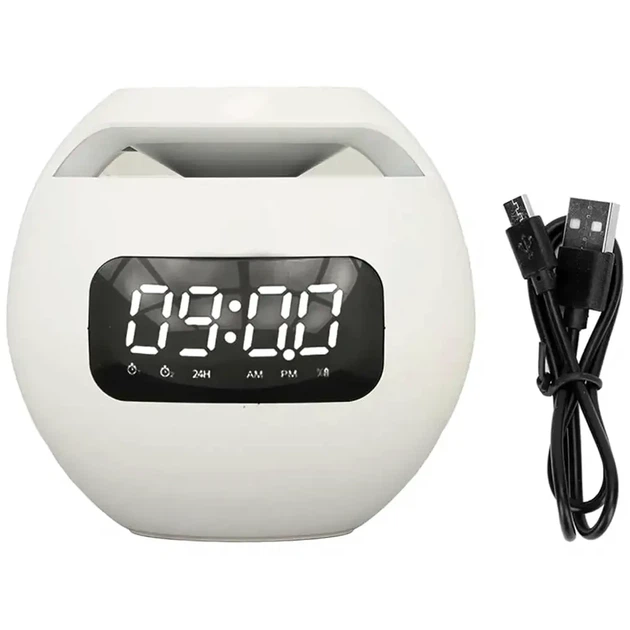 Бездротова Bluetooth колонка з годинником 5 Вт 120х120 мм micro USB біла Kimiso KMS-K12 - Фото 7 Бездротова Bluetooth колонка з годинником 5 Вт 120х120 мм micro USB біла Kimiso KMS-K12 - зображення 7
