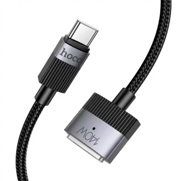 Кабель Type-C до MagSafe 3 1,8м 140Вт чорний Hoco U141 для заряджання та передачі даних - зображення 7
