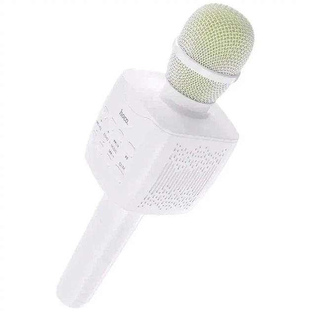 Караоке-мікрофон Hoco BK5 Cantando 5 Вт 1200 мАг Bluetooth AUX білий портативний для співу - Фото 4 Караоке-мікрофон Hoco BK5 Cantando 5 Вт 1200 мАг Bluetooth AUX білий портативний для співу - зображення 4
