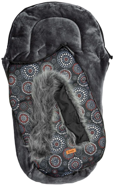 Śpiworek Sensillo Olaf z futerkiem do wózka lub sanek czarny z wzorem 100 × 45 cm (5908310386843) - obraz 3