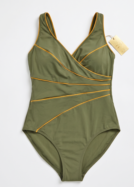 Женский слитный купальник FSFS Delimira Womans Plus Size 50 Оливковый (9488) - изображение 4