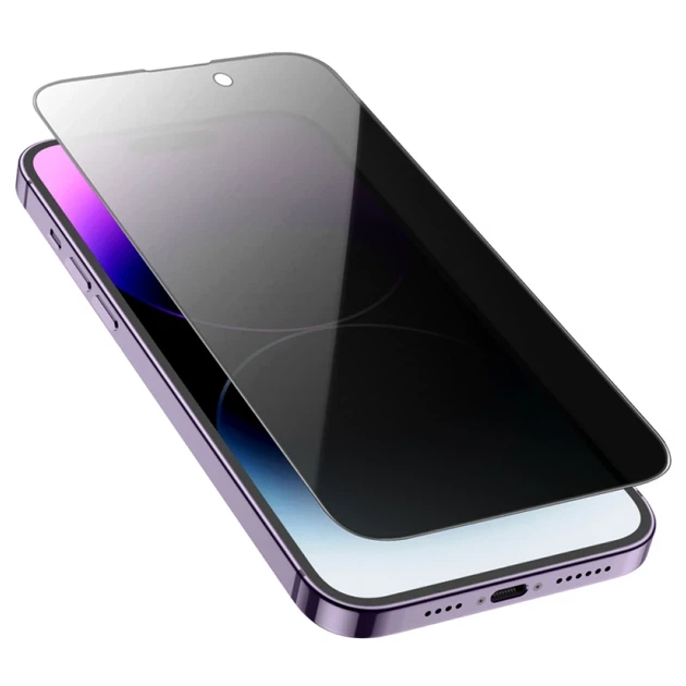 Защитное стекло Hoco Guardian черное глянцевое для iPhone 17 Air комплект антишпионское закаленное - изображение 5