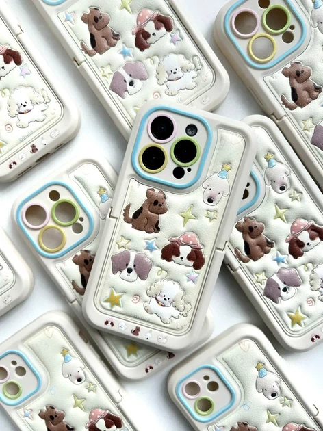 Чехол силиконовый Paws Case для iPhone 14 Pro противоударный с защитой камеры цвет Fluffy Dogs – Cream - Фото 4 Чехол силиконовый Paws Case для iPhone 14 Pro противоударный с защитой камеры цвет Fluffy Dogs – Cream - изображение 4