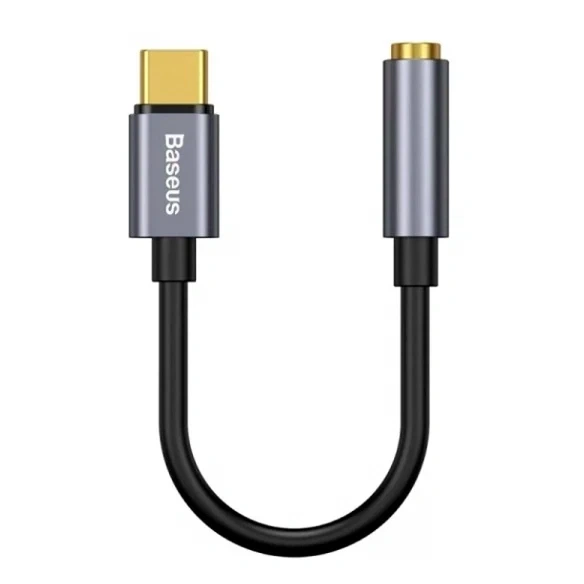 Адаптер Baseus Type-C Male to 3.5mm Female чорний для підключення навушників та аудіо пристроїв модель L54 - Фото 1 Адаптер Baseus Type-C Male to 3.5mm Female чорний для підключення навушників та аудіо пристроїв модель L54 - зображення 1