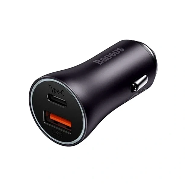 Автомобильное зарядное устройство Baseus 60Вт два порта USB Type-C и USB Type-A черный - изображение 6