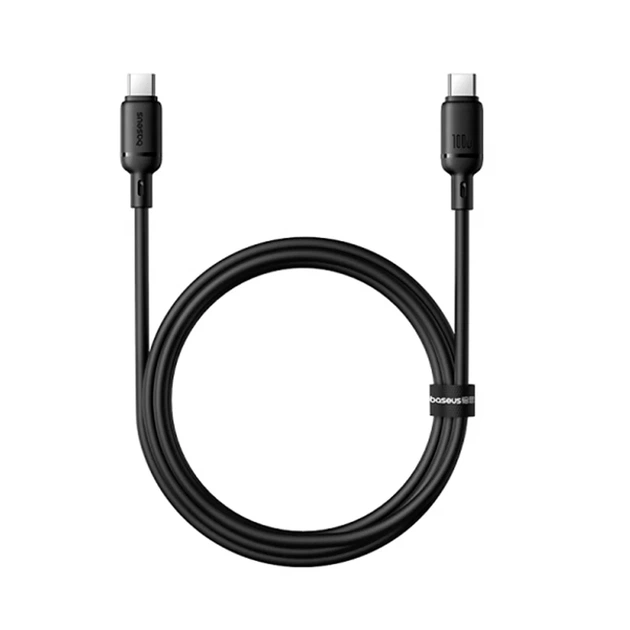 Кабель Baseus Type-C до Type-C 100W 1м чорний для швидкого заряджання та передачі даних - зображення 3