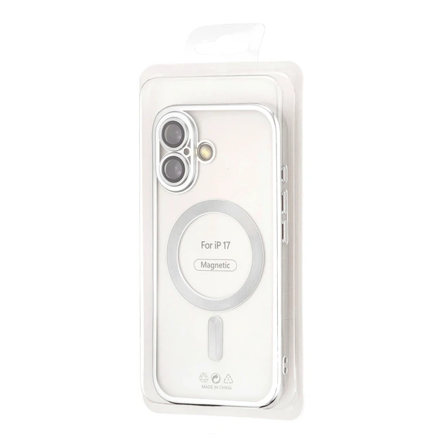 Чохол силіконовий Ductil Metallic Edge із MagSafe для iPhone 17 захист камери срібний - зображення 2