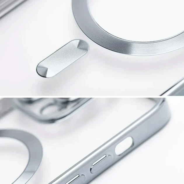 Чохол силіконовий Ductil Metallic Edge із MagSafe для iPhone 17 захист камери срібний - зображення 5