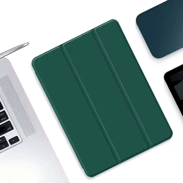 Чехол-книжка Smart Case силиконовый для iPad 10 10.9 2022 iPad 11 11 2025 защитный темно-зеленый с подставкой - изображение 8