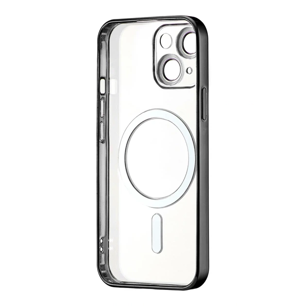 Чохол силіконовий Ductil Metallic Edge із MagSafe для iPhone 14 захист камери чорний - зображення 3