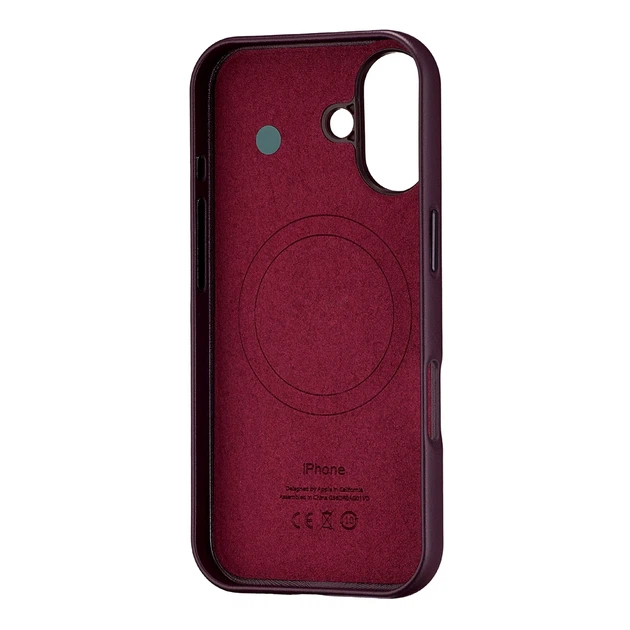 Чохол Leather Case з MagSafe для iPhone 17 шкірозамінник захист камери вишневий - Фото 3 Чохол Leather Case з MagSafe для iPhone 17 шкірозамінник захист камери вишневий - зображення 3