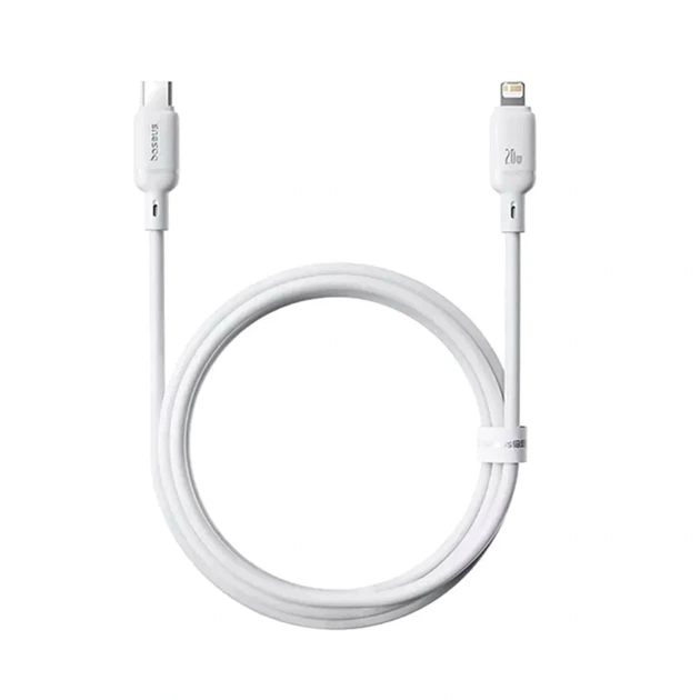 Кабель Baseus Silky Series Type-C to Lightning 20W 1м білий для швидкого заряджання та передачі даних - зображення 3