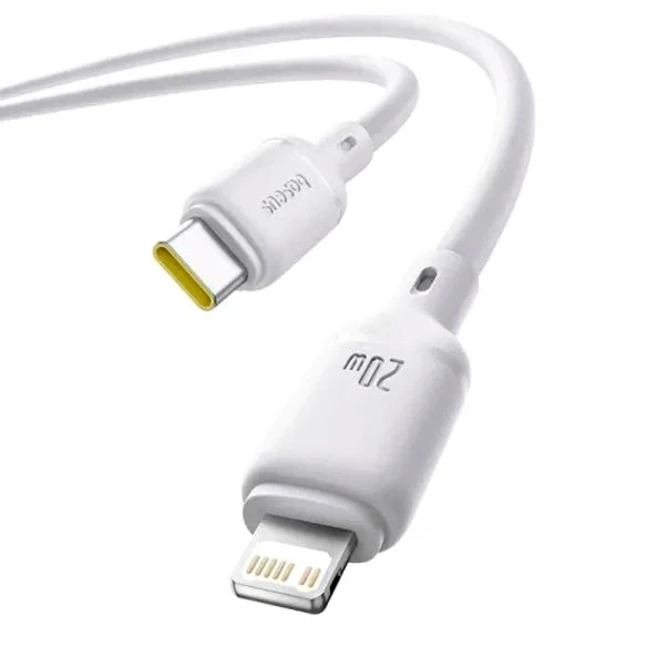 Кабель Baseus Silky Series Type-C to Lightning 20W 1м білий для швидкого заряджання та передачі даних - зображення 4