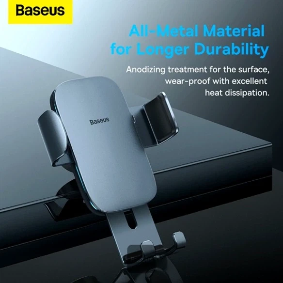 Держатель для смартфона Baseus Metal Age 2 гравитационный для дефлектора 4.7-7 дюймов темно-серый металл и пластик - Фото 8 Держатель для смартфона Baseus Metal Age 2 гравитационный для дефлектора 4.7-7 дюймов темно-серый металл и пластик - изображение 8