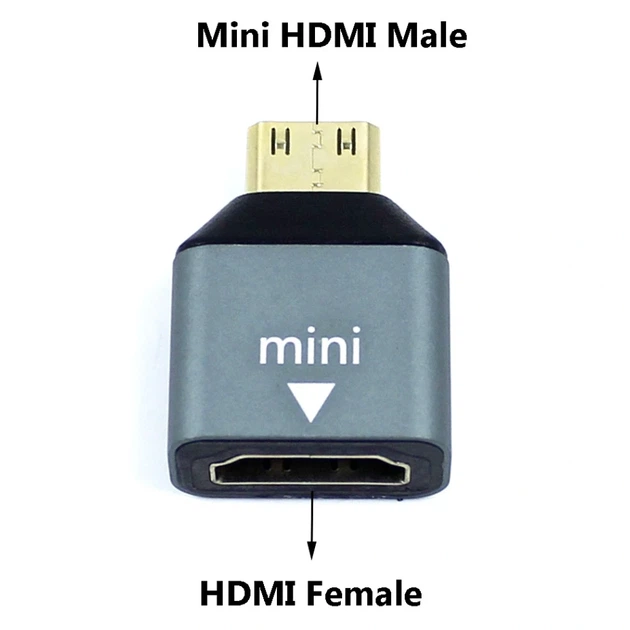 Переходник Mini-HDMI male to HDMI female тёмно-серый для подключения устройств к телевизорам и проекторам - Фото 2 Переходник Mini-HDMI male to HDMI female тёмно-серый для подключения устройств к телевизорам и проекторам - изображение 2
