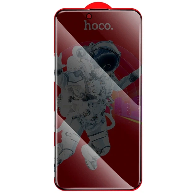 Защитное стекло Hoco Guardian черное глянцевое для iPhone 17 Air комплект антишпионское закаленное - изображение 2