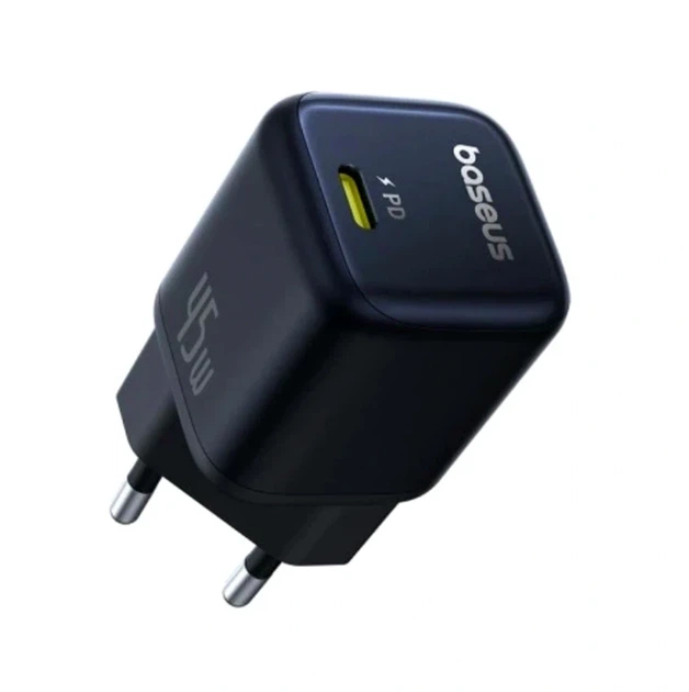 Зарядное устройство Baseus PicoGo GaN 45W Черное USB Type-C Fast Charge - Фото 1 Зарядное устройство Baseus PicoGo GaN 45W Черное USB Type-C Fast Charge - изображение 1