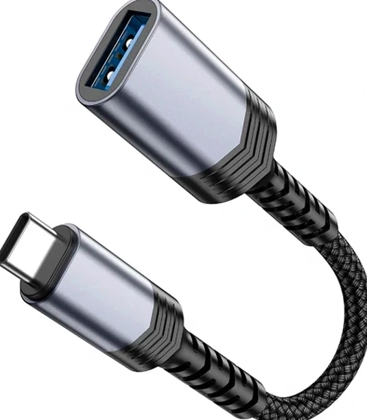 Адаптер Hoco UA24 Type-C male USB female 3.0 0.18 м металл серый для подключения устройств - изображение 8
