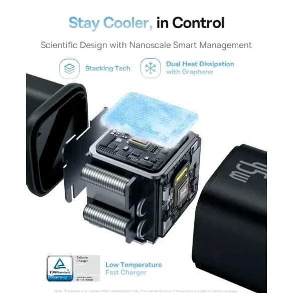 Зарядное устройство Baseus PicoGo GaN 45W Черное USB Type-C Fast Charge - Фото 8 Зарядное устройство Baseus PicoGo GaN 45W Черное USB Type-C Fast Charge - изображение 8