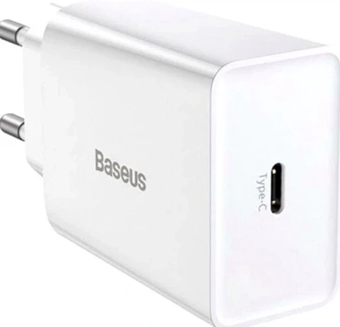 Мережевий зарядний пристрій Baseus 20W USB Type-C білий 88x43x26 мм для швидкого заряджання мобільних пристроїв. - Фото 2 Мережевий зарядний пристрій Baseus 20W USB Type-C білий 88x43x26 мм для швидкого заряджання мобільних пристроїв. - зображення 2