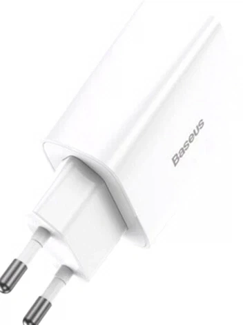Мережевий зарядний пристрій Baseus 20W USB Type-C білий 88x43x26 мм для швидкого заряджання мобільних пристроїв. - Фото 3 Мережевий зарядний пристрій Baseus 20W USB Type-C білий 88x43x26 мм для швидкого заряджання мобільних пристроїв. - зображення 3