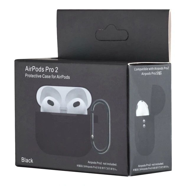 Чохол силіконовий 1.2 мм для навушників AirPods Pro 2 чорний - Фото 2 Чохол силіконовий 1.2 мм для навушників AirPods Pro 2 чорний - зображення 2